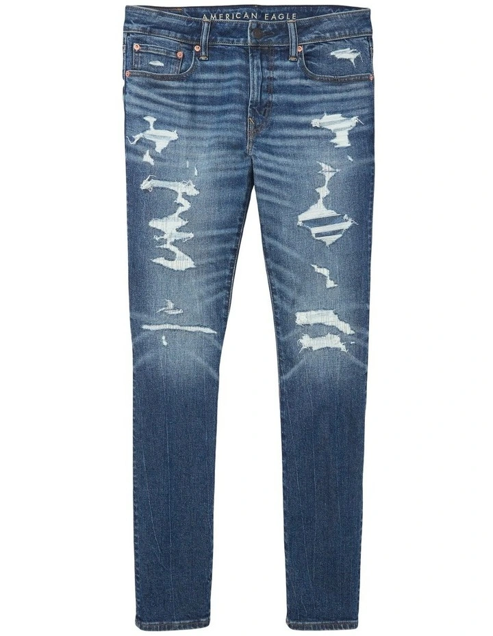 AirFlex+ Ultrasoft Patched Skinny Jean in Indigo Waters image 4