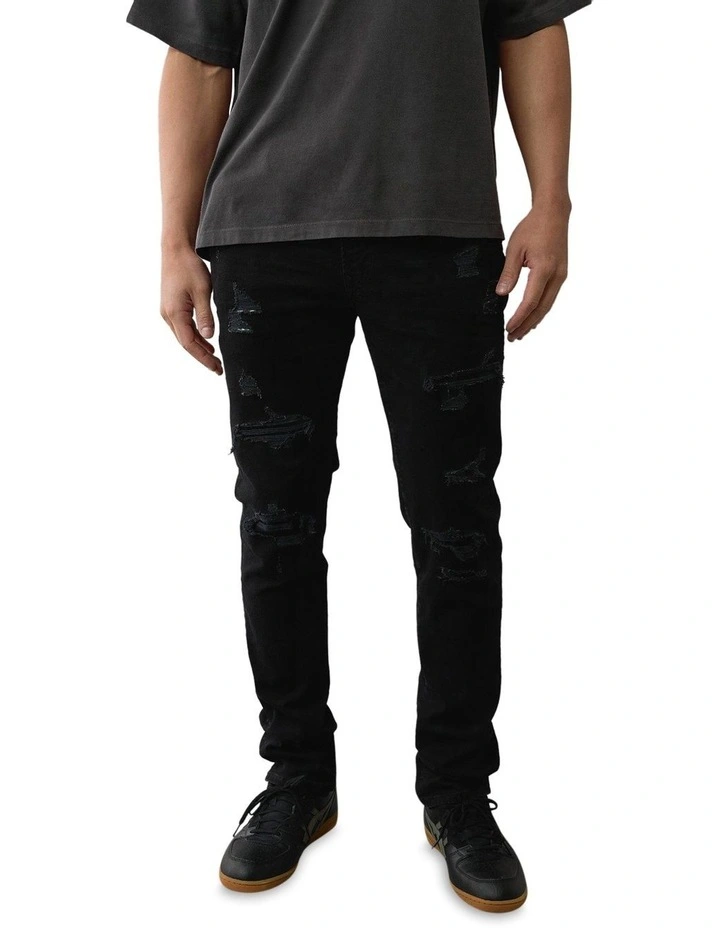 Air Flex+ Ripped Slim Jeans in Always Black image 1