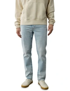 Airflex+ Tencel Fibers Slim Straight Jeans in Light Repair