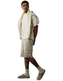Flex Cargo Shorts 10" in Taupe