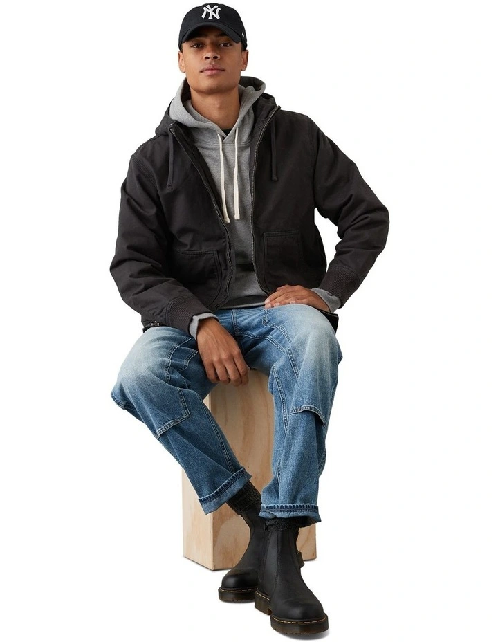 Hooded Workwear Jacket in Dark Shadow image 2