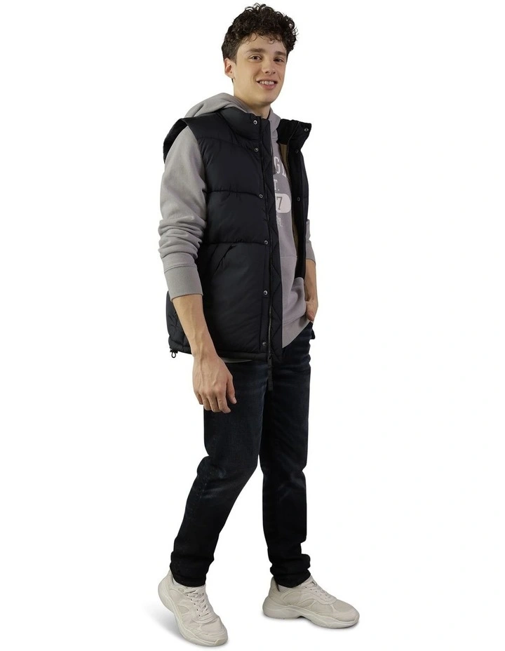 Big Puffer Vest Jacket in Black image 1