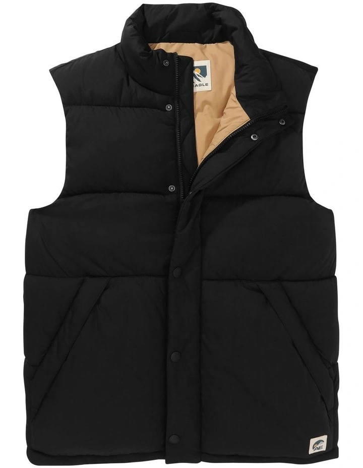 Big Puffer Vest Jacket in Black image 3
