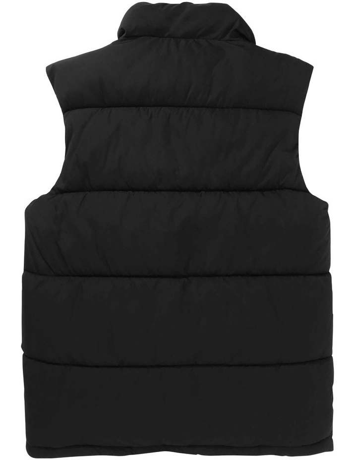 Big Puffer Vest Jacket in Black image 4