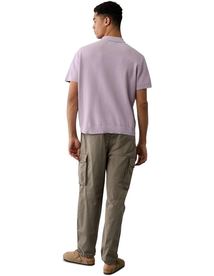 Weekend Washed Sweater Polo Shirt in Lavender image 2
