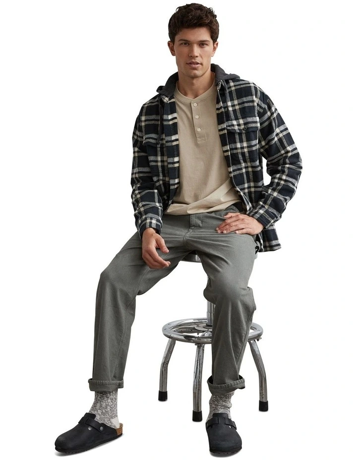 Super Soft Hooded Flannel Shirt in Dark Shadow image 2