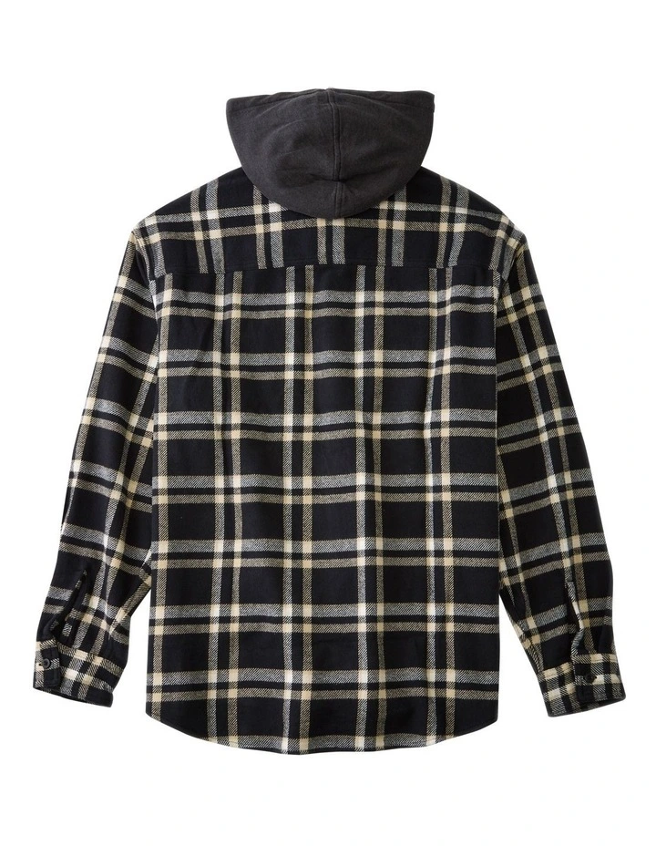 Super Soft Hooded Flannel Shirt in Dark Shadow image 5