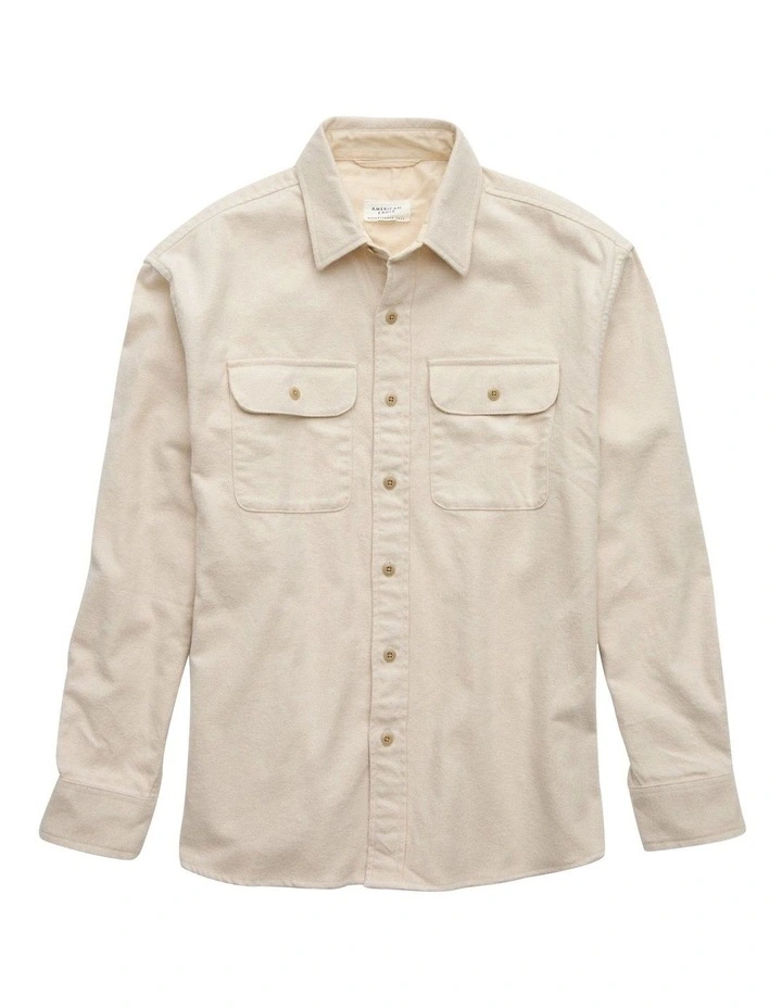 Fireside Flannel Shirt in Beige image 3