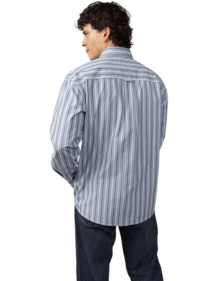 Everyday Relaxed Poplin Button-Up Shirt in Light Blue image 2