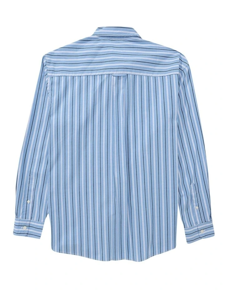 Everyday Relaxed Poplin Button-Up Shirt in Light Blue image 4
