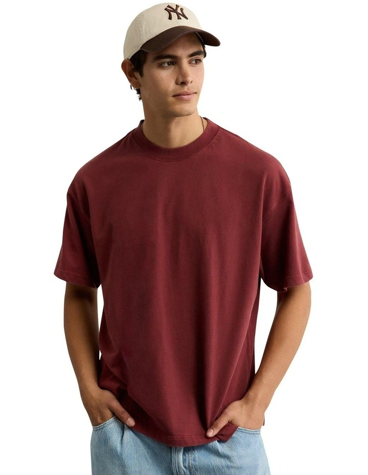 Everyday Poplin Button-Up Shirt in Red image 1