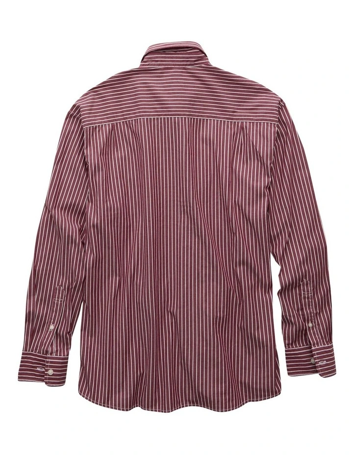 Everyday Poplin Button-Up Shirt in Red image 4