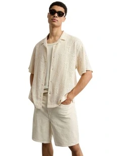 Poolside Button-Up Shirt in White