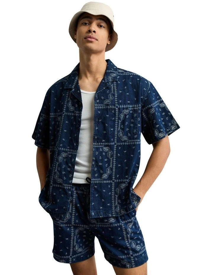 Poolside Button-Up Shirt in Dark Ink image 1