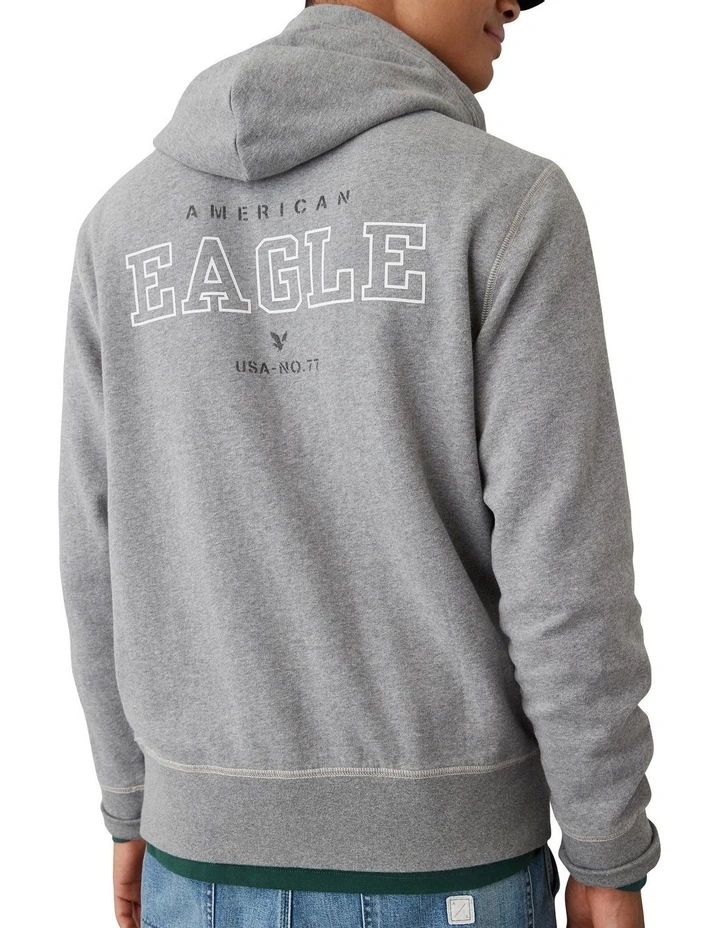 Super Soft Graphic Hoodie in Grey Heather image 3