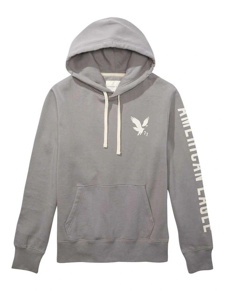 American Eagle Super Soft Icon Graphic Hoodie In Grey | MYER