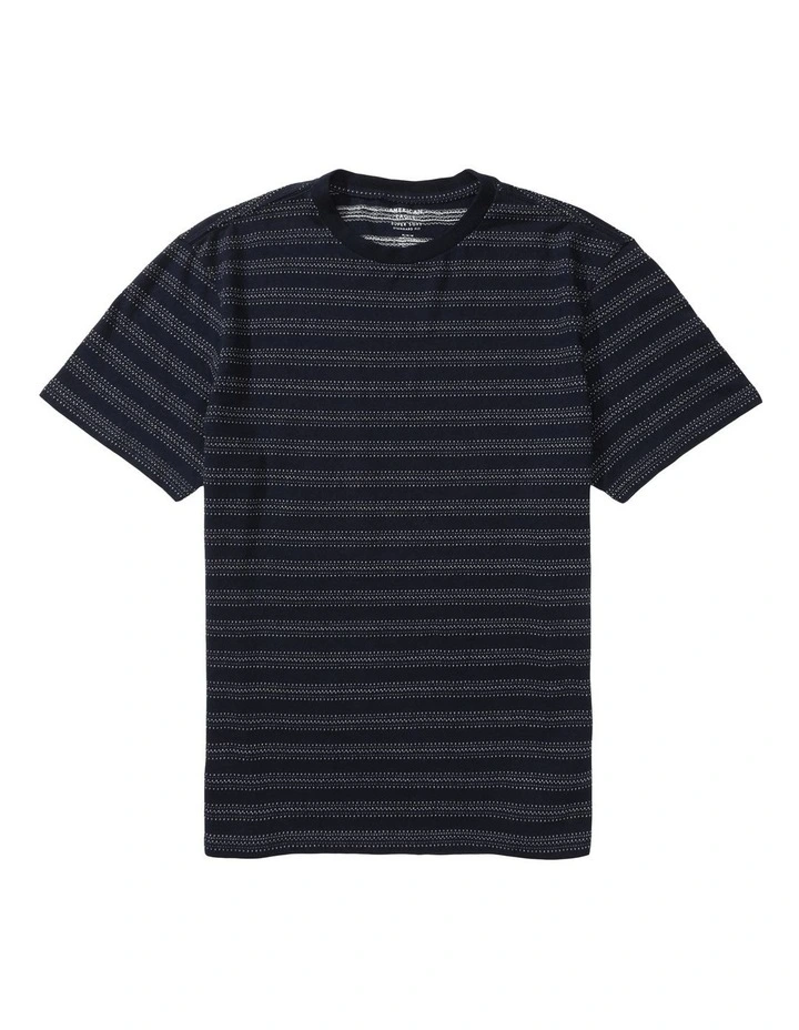 Super Soft Jacquard T-shirt in Navy image 3