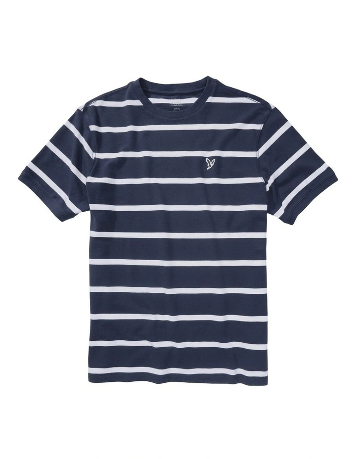 Striped Pique T-shirt in Midnight Sky image 1