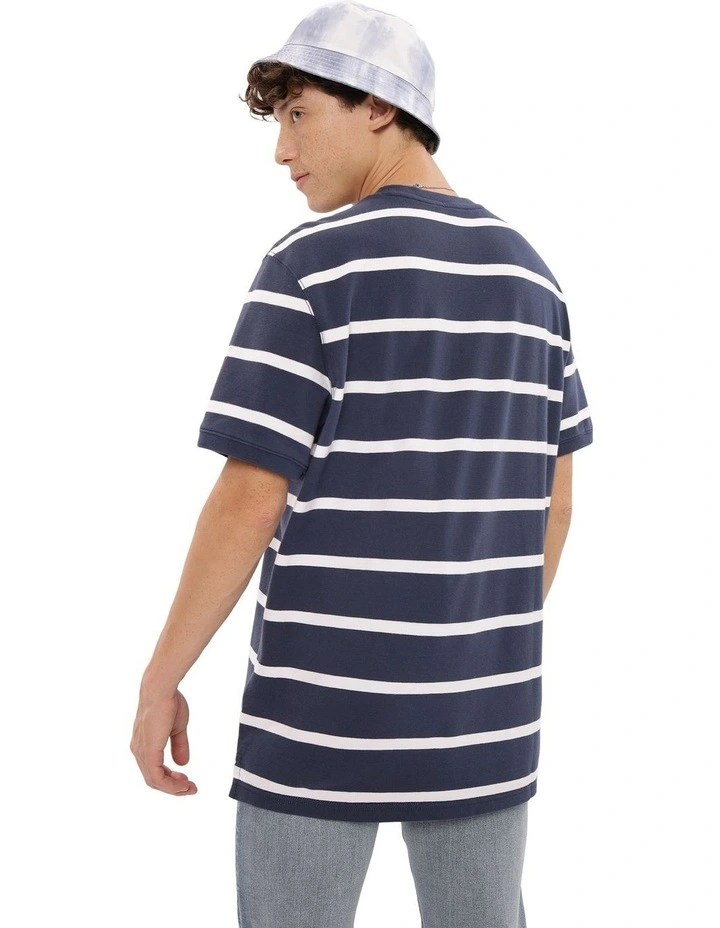 Striped Pique T-shirt in Midnight Sky image 2