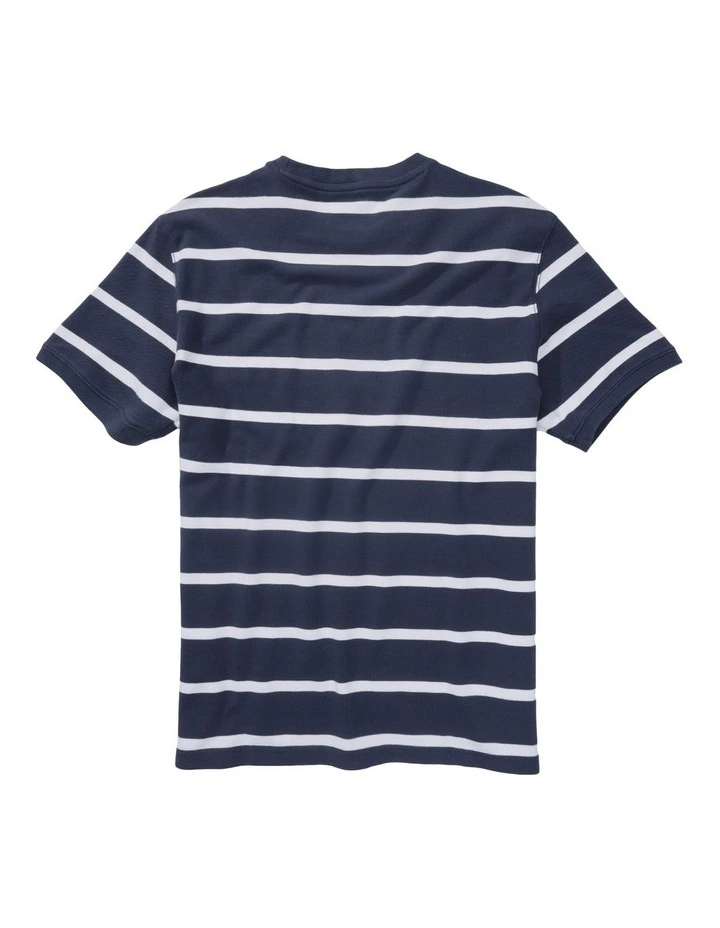 Striped Pique T-shirt in Midnight Sky image 4