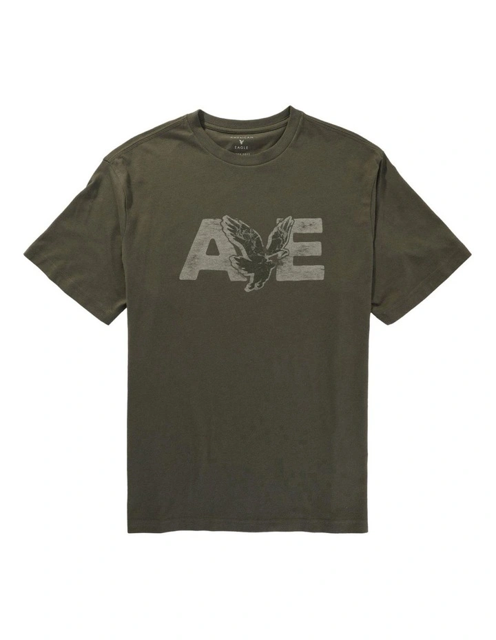 Logo Graphic T Shirt in Olive image 3