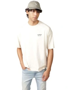Oversized Logo Graphic T-Shirt in Cream