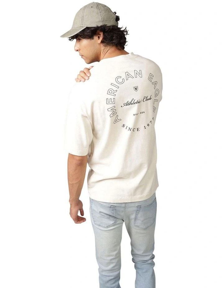 Oversized Logo Graphic T-Shirt in Cream image 2