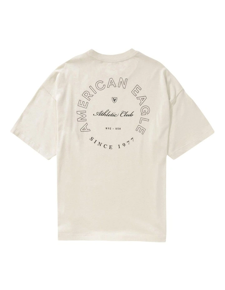 Oversized Logo Graphic T-Shirt in Cream image 4