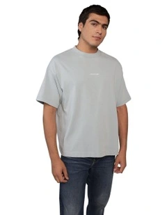 Oversized Logo Graphic T-shirt in Light Blue