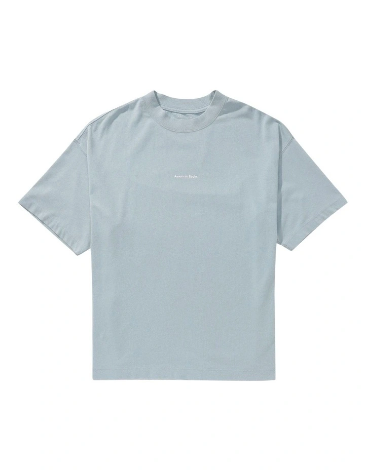 Oversized Logo Graphic T-shirt in Light Blue image 3