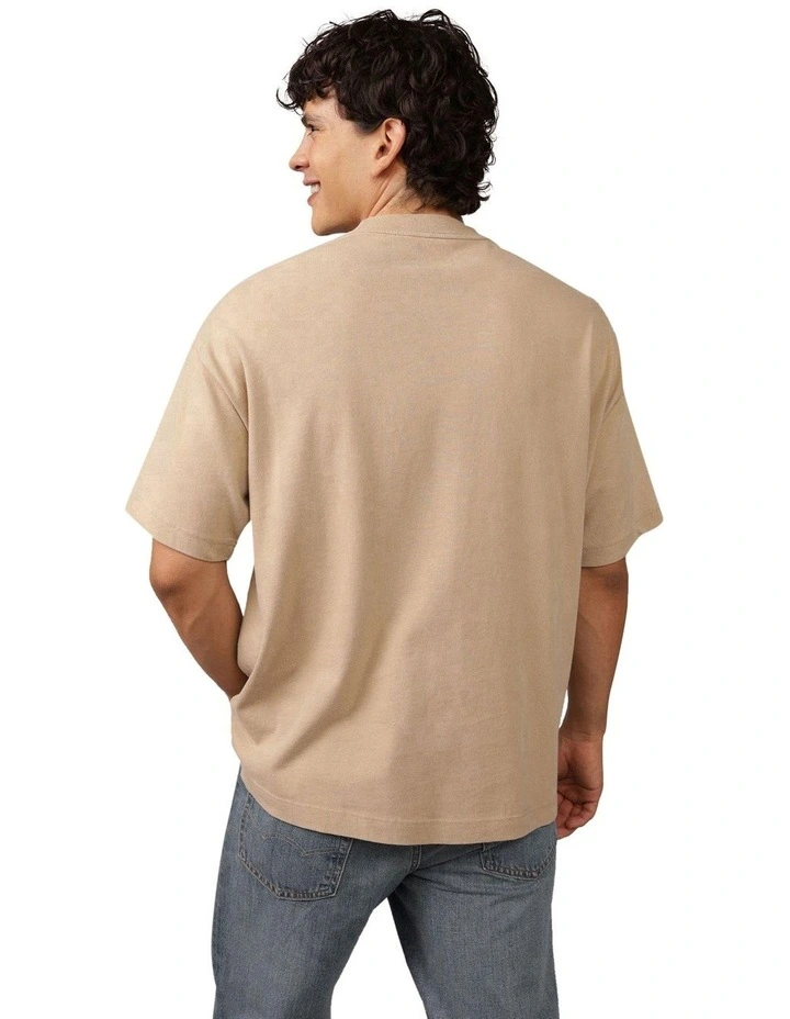 Oversized Logo Graphic T-Shirt in Khaki image 2