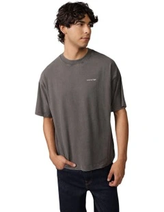 Oversized Logo Graphic T-Shirt in Dusted Slate