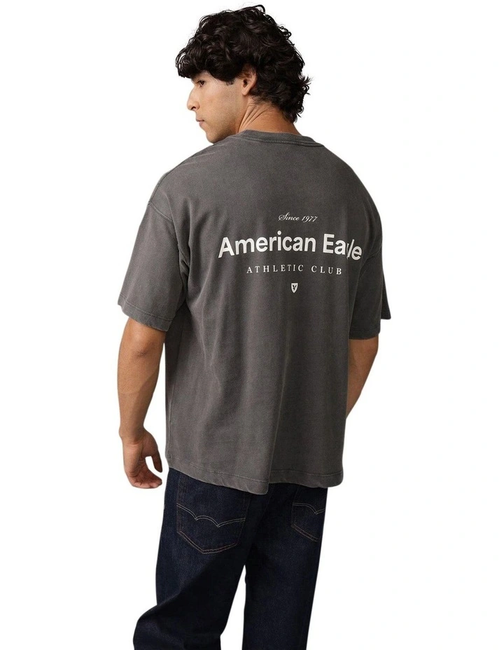 Oversized Logo Graphic T-Shirt in Dusted Slate image 2