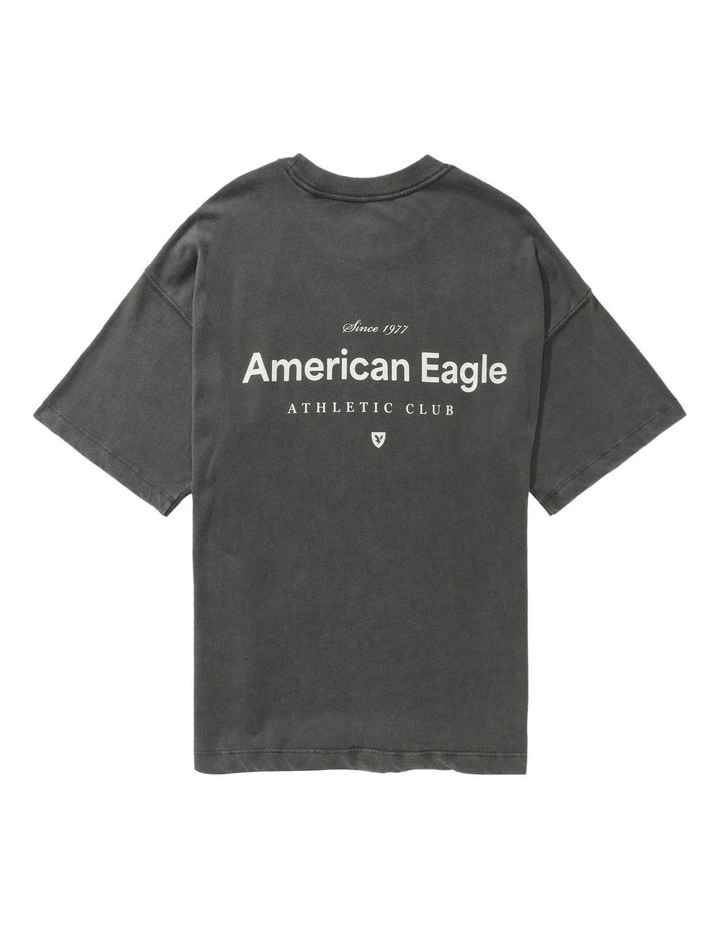 Oversized Logo Graphic T-Shirt in Dusted Slate image 4