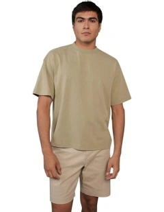 Boxy Sueded Jersey T-Shirt in Dried Sage