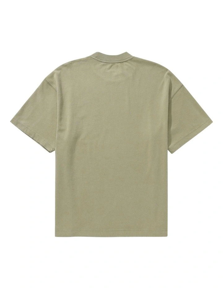 Boxy Sueded Jersey T-Shirt in Dried Sage image 4