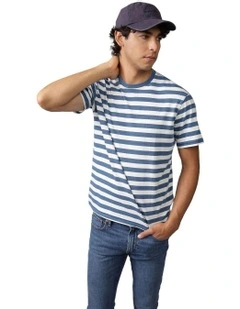 Striped True Tee in Blue