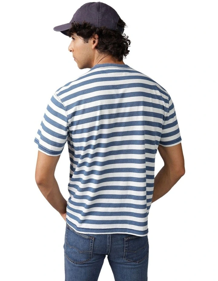 Striped True Tee in Blue image 2