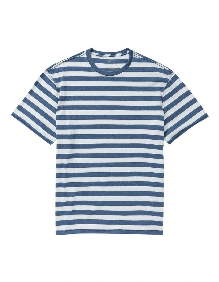 Striped True Tee in Blue image 3