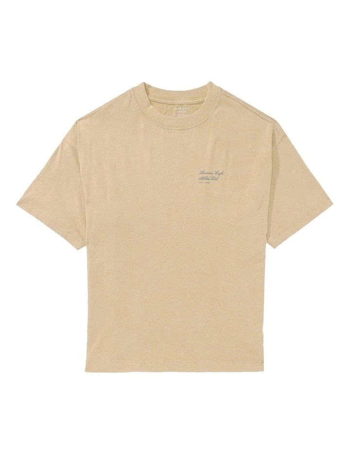 Short Sleeve Athleisure Graphic Tee in Khaki image 3