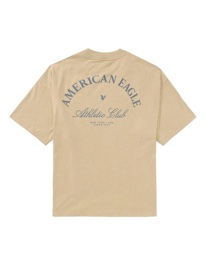 Short Sleeve Athleisure Graphic Tee in Khaki image 4
