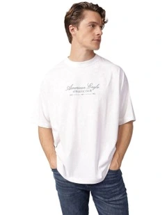Short Sleeve Athleisure Graphic Tee in Air White