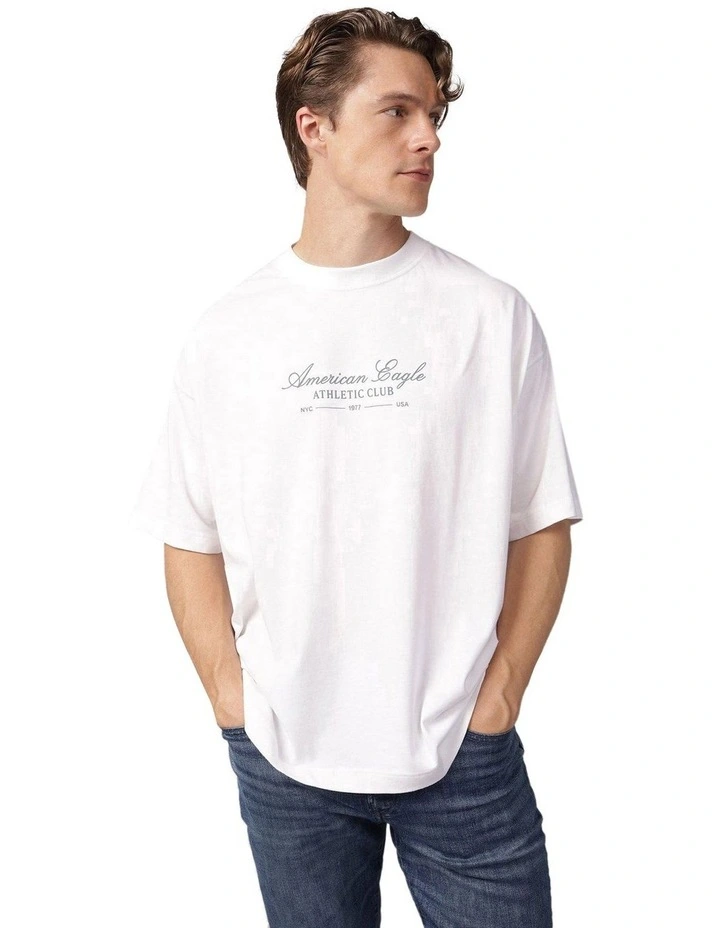 Short Sleeve Athleisure Graphic Tee in Air White image 1