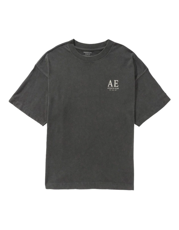 Sort Sleeve Athleisure Graphic Tee in Dusted Slate image 3