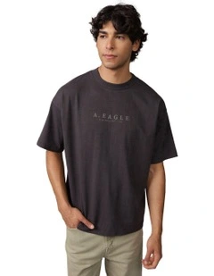 Short Sleeve Elevated Graphic Tee in Faded Black