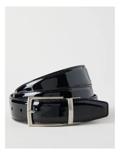 Patent Revesible Belt  Belt Black/Deep Cherry