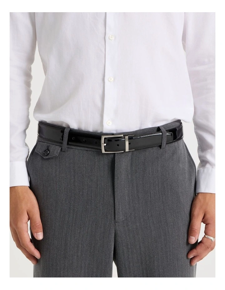 Patent Revesible Belt Belt Black/Deep Cherry image 2