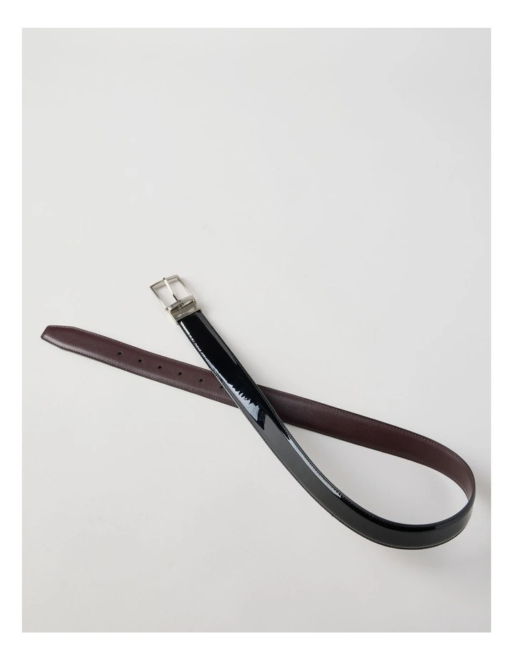 Patent Revesible Belt Belt Black/Deep Cherry image 3