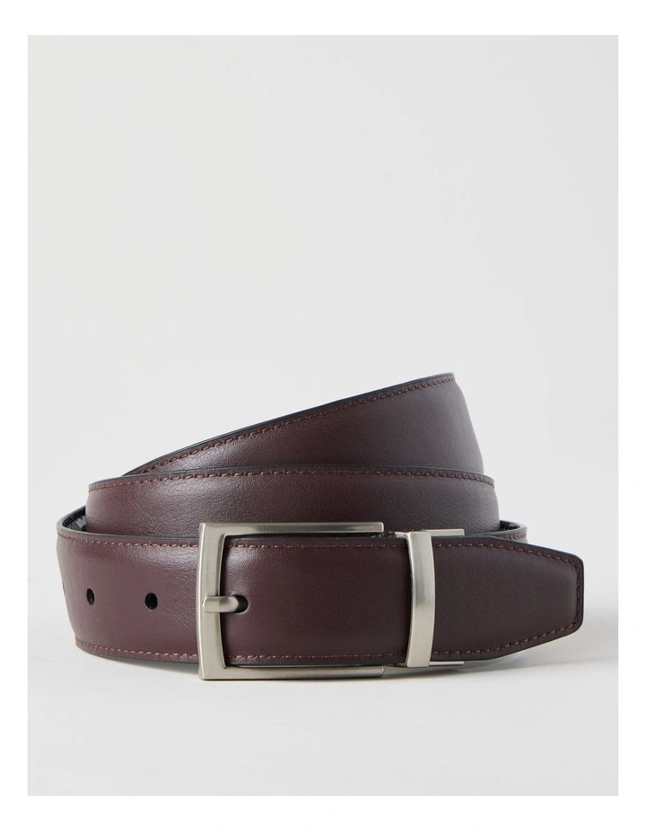 Patent Revesible Belt Belt Black/Deep Cherry image 5