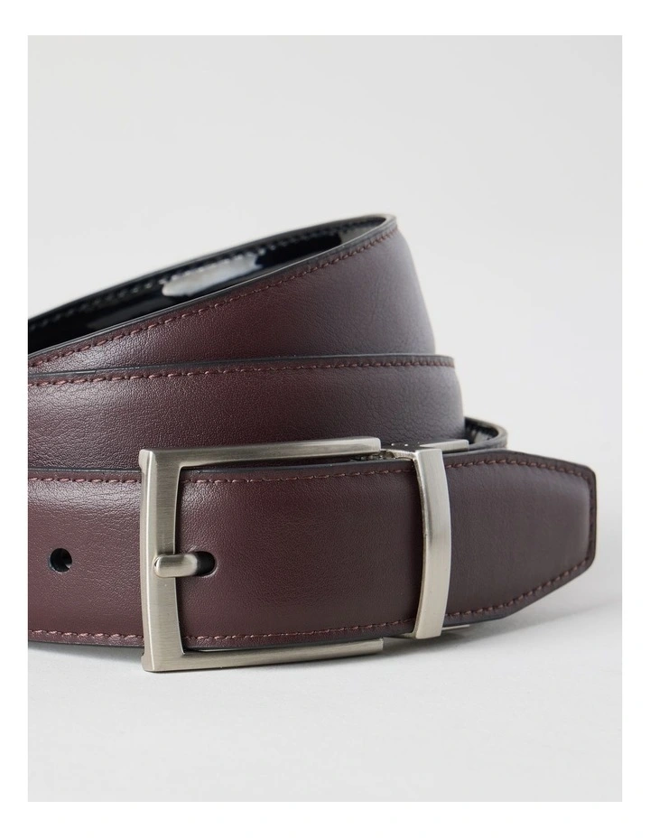 Patent Revesible Belt Belt Black/Deep Cherry image 6